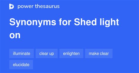 sheds light synonym|Synonyms for shed light in English